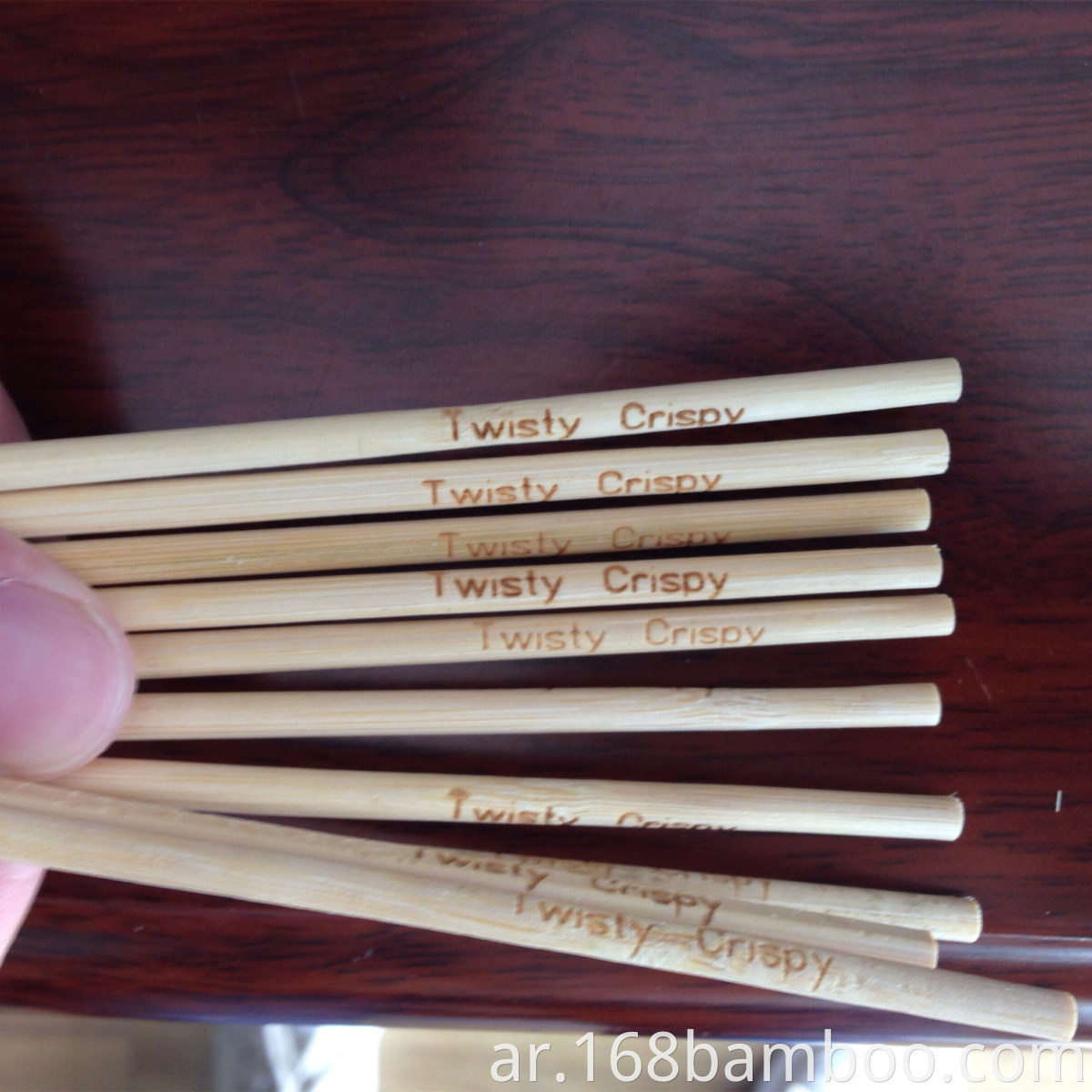 Bamboo sticks with logo
